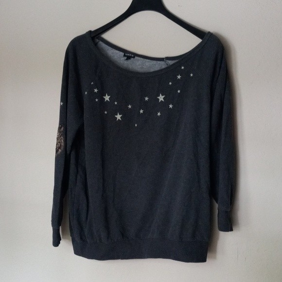 Torrid Pullover Sweatshirt Size 2 Stars Tiger Face Drop Shoulder - Picture 3 of 10